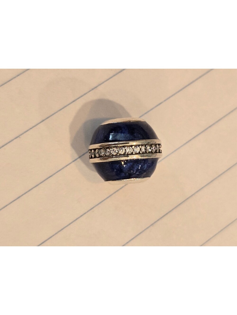 PANDORA Blue Enamel and Crystal Charm